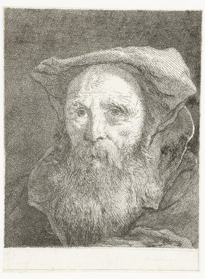 ひげとベレー帽の老人 頭のコレクション（シリーズタイトル） Raccolta di Teste (シリーズタイトル) 作： Giovanni Domenico Tiepolo
