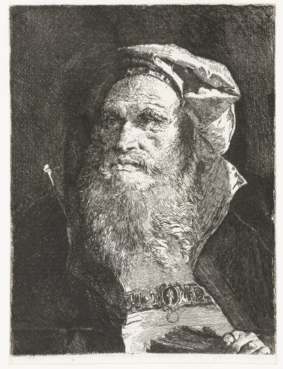 ひげと本を持つ老人 頭のコレクション（シリーズタイトル） Raccolta di Teste (シリーズタイトル) 作： Giovanni Domenico Tiepolo