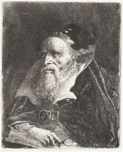 本と虫眼鏡を持つ老人 頭のコレクション（シリーズタイトル） Raccolta di Teste (シリーズタイトル) 作： Giovanni Domenico Tiepolo