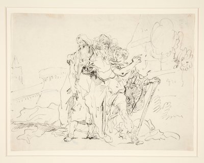 トロイの壁の外のプリアモスと仲間たち 作： Giovanni Domenico Tiepolo