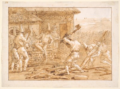 パンチネロまな板 作： Giovanni Domenico Tiepolo