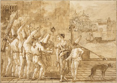 パンチネロのヴェネツィアへの別れ 作： Giovanni Domenico Tiepolo