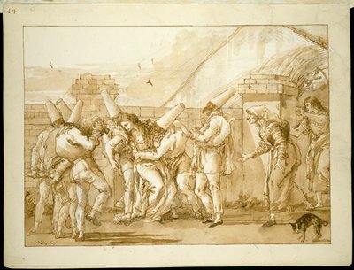 パンチネロの愛人が失神 作： Giovanni Domenico Tiepolo