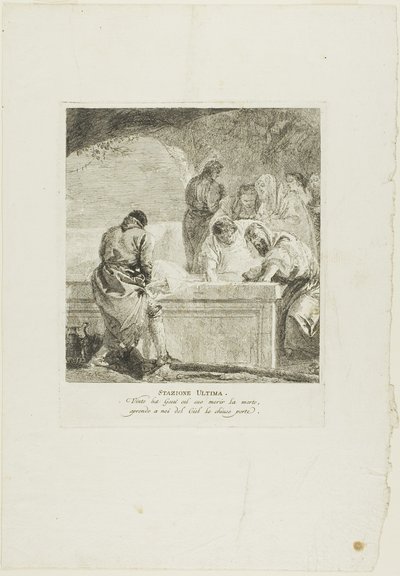 十字架の駅』より「埋葬」、第14曲 作： Giovanni Domenico Tiepolo