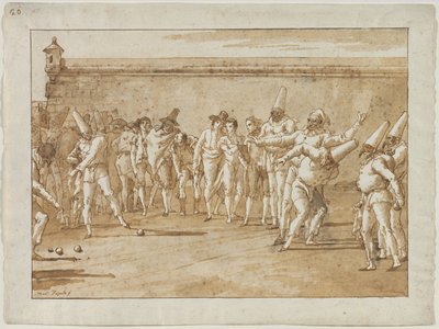 ボウルのゲーム、1790年代。 作： Giovanni Domenico Tiepolo