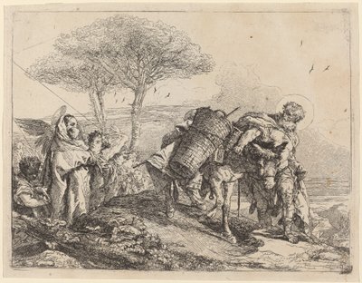 左のマドンナとチャイルド、天使のファイル 作： Giovanni Domenico Tiepolo