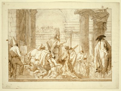 パンチネロの父の結婚 作： Giovanni Domenico Tiepolo