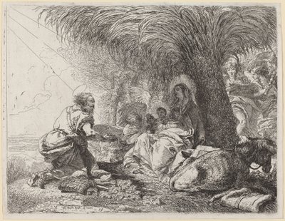 ヨセフとの飛行中の休息 作： Giovanni Domenico Tiepolo