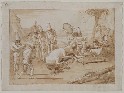 タンバリンを持つ女 作： Giovanni Domenico Tiepolo