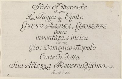 タイトルページ 作： Giovanni Domenico Tiepolo