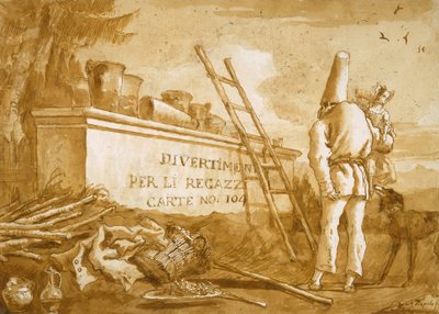 パンチネロ・シリーズのタイトルページ 作： Giovanni Domenico Tiepolo