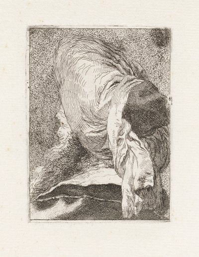 Raccolta di Teste（頭のコレクション）から、後ろから見たトルコ人 作： Giovanni Domenico Tiepolo
