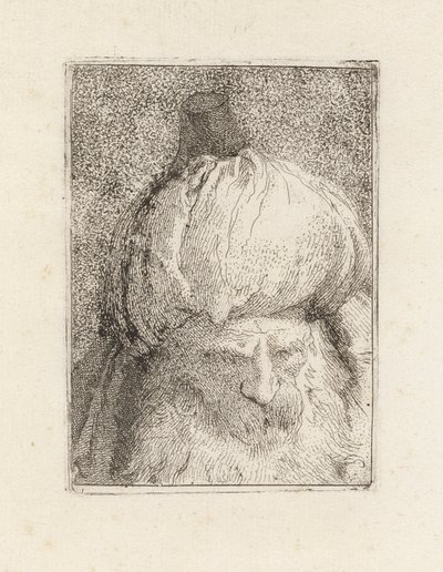 Raccolta di Teste（頭のコレクション）から、正面から見たトルコ人 作： Giovanni Domenico Tiepolo
