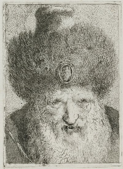 Raccolta di Teste（頭のコレクション）からの毛皮の帽子をかぶったトルコ人 作： Giovanni Domenico Tiepolo