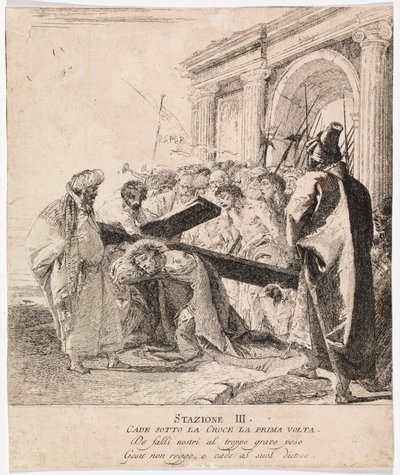 Via crucis - 第三駅。イエスは初めて倒れる 作： Giovanni Domenico Tiepolo