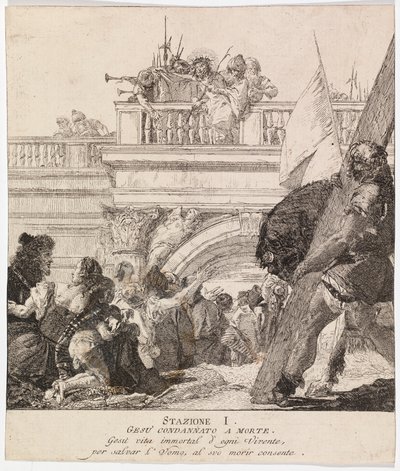 Via crucis - ステーションI イエスは死刑に処せられる 作： Giovanni Domenico Tiepolo