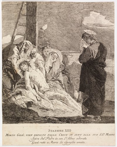 Via crucis - ステーション XIII.イエスは十字架から降ろされる 作： Giovanni Domenico Tiepolo