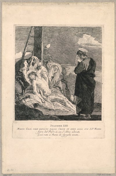 クルシス経由 - ステーション XIII、デポジション 作： Giovanni Domenico Tiepolo