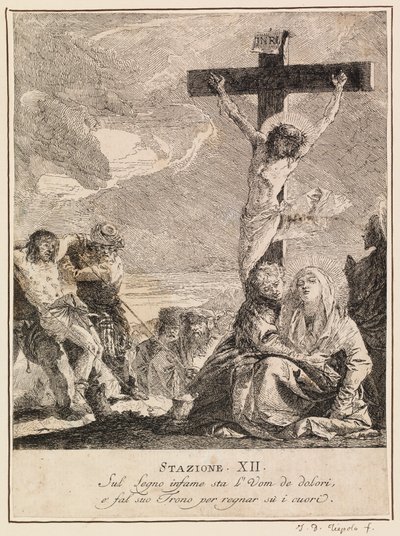 Via crucis - 駅XII。イエスの十字架上の死 作： Giovanni Domenico Tiepolo