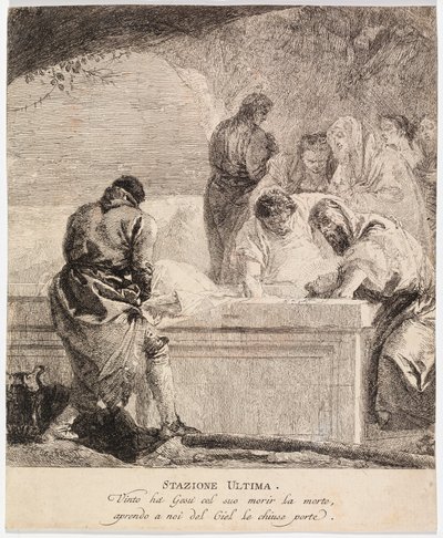 Via crucis - 第14駅イエスは墓に納められる 作： Giovanni Domenico Tiepolo