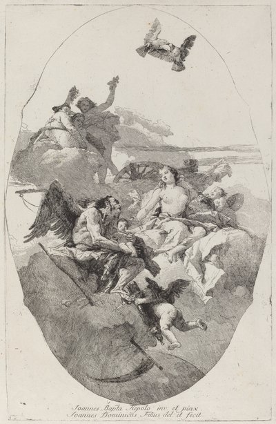 キューピッドに時を託すヴィーナス 作： Giovanni Domenico Tiepolo after Giovanni Battista Tiepolo