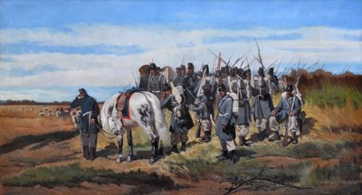 軍事偵察、偵察、1861年頃（油彩・キャンバス） 作： Giovanni Fattori