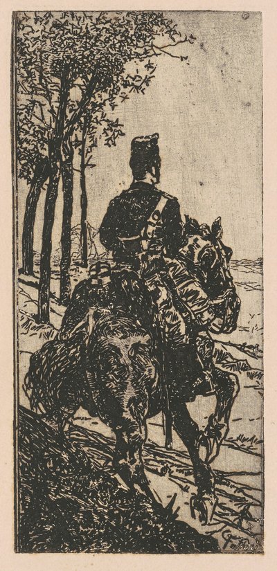 馬に乗った砲兵 作： Giovanni Fattori