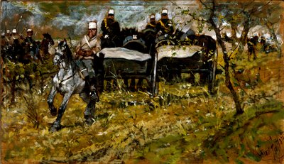 砲兵隊の作戦行動ジョバンニ・ファットーリ（1825-1908）の絵画 作： Giovanni Fattori