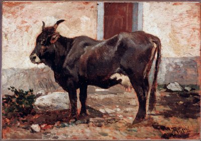 茶色い牛 - 絵画 作： Giovanni Fattori