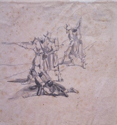 4人の兵士の活躍 作： Giovanni Fattori