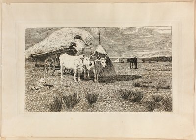牛と荷馬車 (マレンマ) 作： Giovanni Fattori