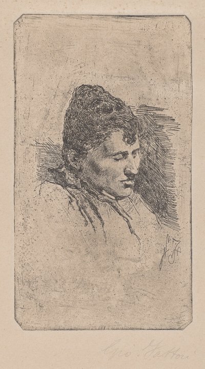 芸術家の後妻の肖像 作： Giovanni Fattori
