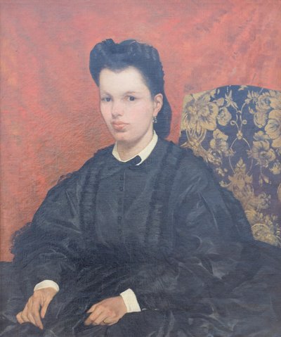 最初の妻の肖像、c. 1865年、ジョヴァンニ・ファットーリ（絵画） 作： Giovanni Fattori