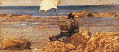 シルベストロ・レガが描いた「岩」のイメージ 作： Giovanni Fattori