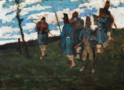 59年の兵士たち 1859年頃（油彩・板） 作： Giovanni Fattori
