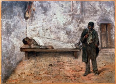 死体安置所または無関心 - 絵画 作： Giovanni Fattori