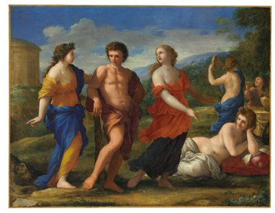 ヘラクレスの選択 (キャンバスに油彩) 作： Giovanni Francesco Romanelli