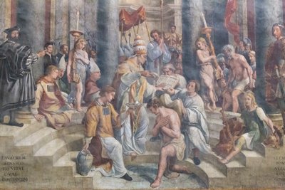コンスタンティヌスの洗礼、詳細、コンスタンティヌスの部屋 作： Giovanni Francesco (c.1488 1528) Penni