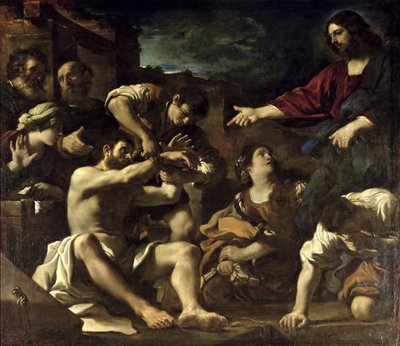 ラザロの復活、1619年 作： Giovanni Francesco Barbieri