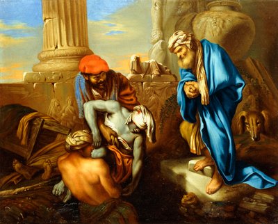 セナケリブの命令に逆らって死者を埋めるトビット、 作： Giovanni Francesco Castiglione