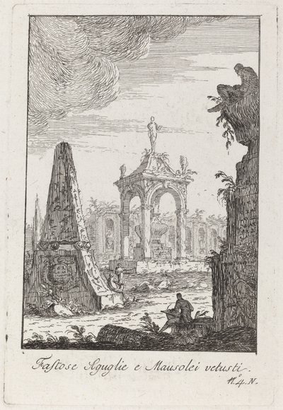 豪華なアグリエと古代の霊廟 作： Giovanni Francesco Costa