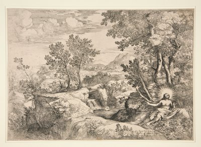 風景の中のマグダラのマリア 作： Giovanni Francesco Grimaldi