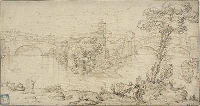 ティベリーナ島の眺め 作： Giovanni Francesco Grimaldi