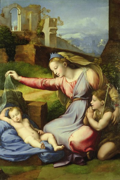 Virgin of the Veil（The Virgin of the Blue Diadem） 作： Giovanni Francesco Penni