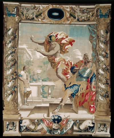 1679年、水星はカルタゴを離れるようにアエネアスに命じた 作： Giovanni Francesco Romanelli