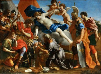 アエネアスの傷に香油を注ぐ金星 作： Giovanni Francesco Romanelli