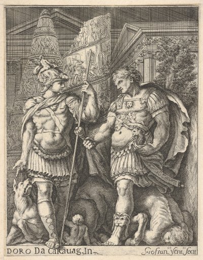 17世紀の2人のローマ兵士。 作： Giovanni Francesco Venturini