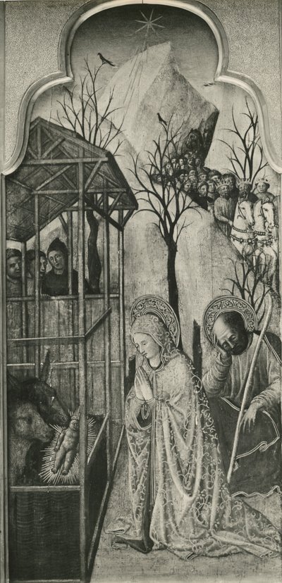 聖母の生涯、キリスト降誕、1445年頃（ポプラのパネルに油彩） 作： Giovanni Francesco da Rimini