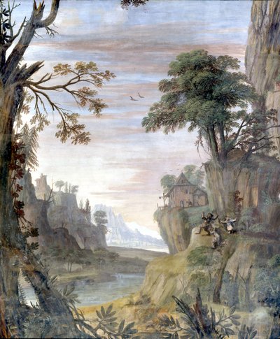 川と風景、詳細 作： Giovanni Ghisolfi