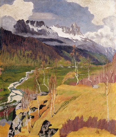 秋の風景;ハーブストランドシャフト、1903 作： Giovanni Giacometti